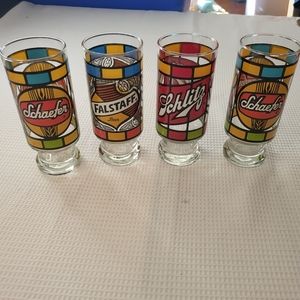 Vintage Set Of 4 Beer Glasses